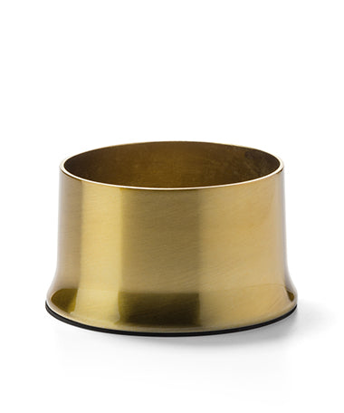 2"H Satin Brass Cocktail II™ Lamp Base Only, round, 2"H x 3-5/8" dia., polished chrome, for use with 3" fitter globe, accommodates Hollowick's HD36 disposable fuel cell (globe not included) Lamp Base