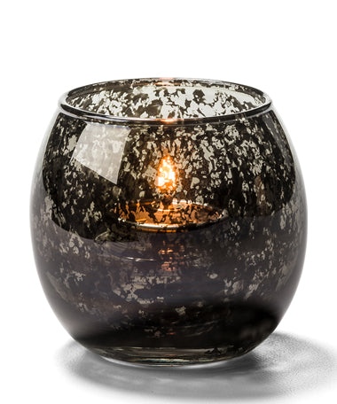 2-3/8"H Antique Black Bubble Tealight Lamp