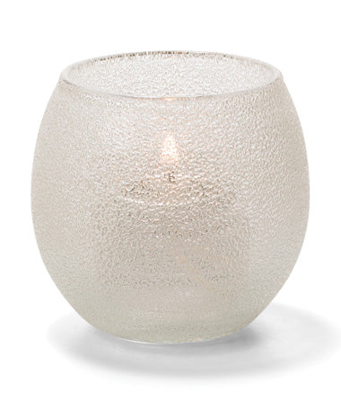2-3/8"H Clear Ice Bubble Glass Tealight Lamp