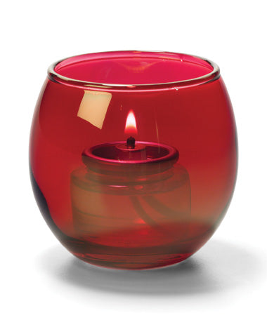 2-3/8"H Ruby Lustre Bubble Tealight Lamp