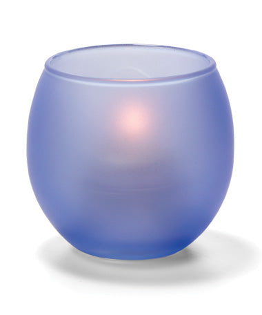 2-3/8"H Satin Dark Blue Bubble Tealight Lamp