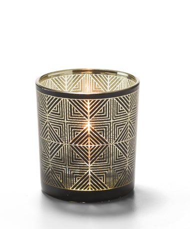 3-1/8"H Black & Gold Sussex Votive Lamp