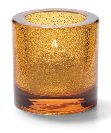 2-7/8"H Amber Jewel Thick Glass Tealight Lamp