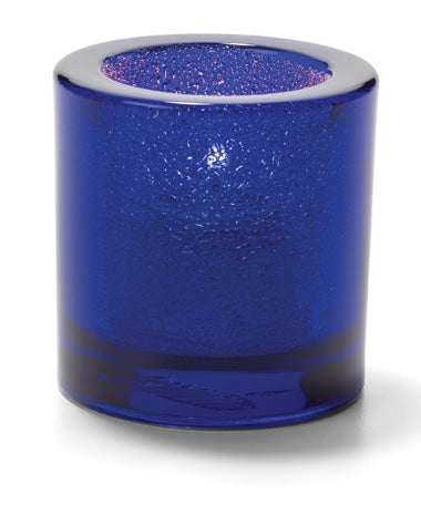 2-7/8"H Cobalt Blue Jewel Thick Glass Tealight Lamp