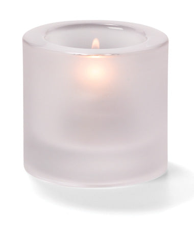 2-3/4"H Satin Crystal Thick Glass Tealight Lamp