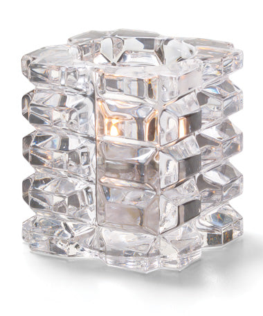 3-1/4"H Clear Glass Faceted Votive Lamp