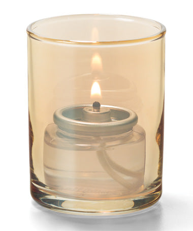 2-1/2"H Gold Lustre Cylinder Glass Tealight Lamp