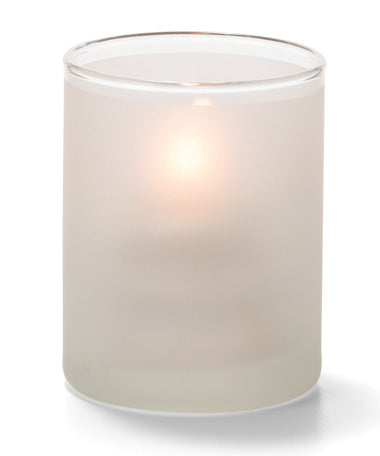 2-1/2"H Satin Crystal Cylinder Glass Tealight Lamp