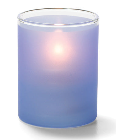 2-1/2"H Satin Dark Blue Cylinder Glass Tealight Lamp