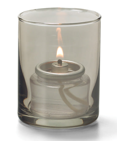 2-1/2"H Smoke Lustre Cylinder Glass Tealight Lamp