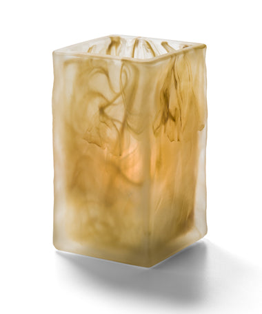 4-5/8"H Caramel Wysp Square Glass Glacier™ Votive Lamp