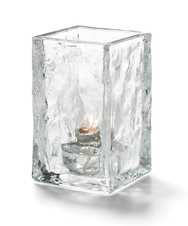 4-5/8"H Clear Square Glass Glacier™ Votive Lamp