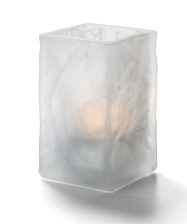 4-5/8"H Satin Crystal Wysp Square Glass Glacier™ Votive Lamp