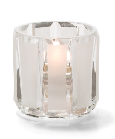 2-3/8"H Crystal & Satin Glass Tealight Lamp