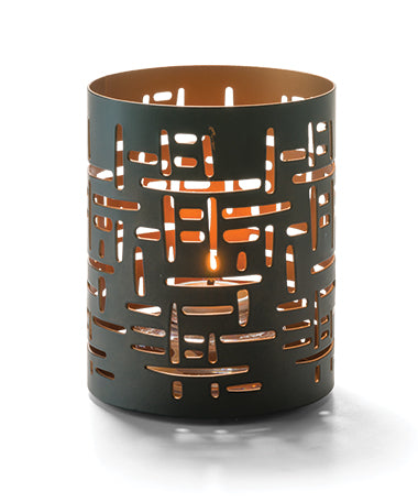 4"H Black & Gold Cut Metal Data™ Lamp