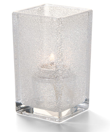 4-3/8"H Clear Jewel Glass Square Quad™ Votive Lamp