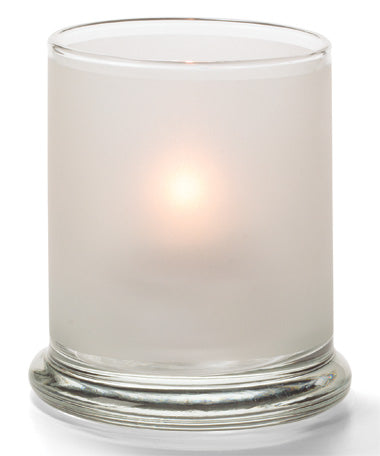 3-5/8"H Satin Crystal Glass Cylinder Votive Lamp