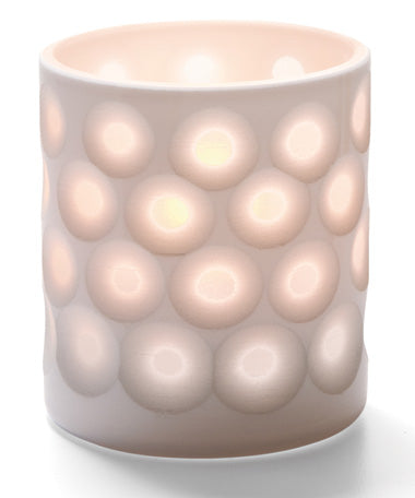 3-1/8"H White Dots Porcelain Boutique Votive