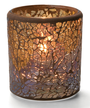 3-1/4"H Gold Crackle™ Glass Votive Lamp