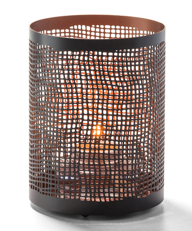 4"H Black & Copper Perforated Metal Chantilly™ Votive Lamp