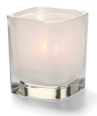 3-1/2"H Satin Linen Glass Square Tetra™ Votive