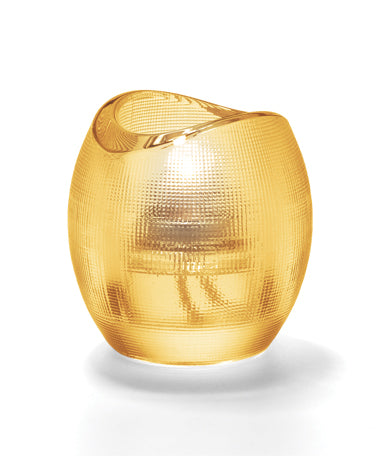 3"H Amber Textured Glass Pixel™ Tealight Holder