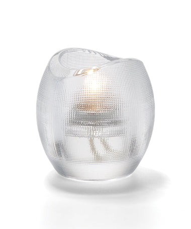3"H Clear Textured Glass Pixel™ Tealight Holder