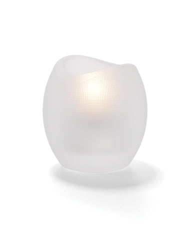 3"H Satin Crystal Textured Glass Pixel™ Tealight Holder