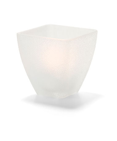 3"H Satin Crystal Ice Pyramid Glass Square Odyssey™ Votive Globe