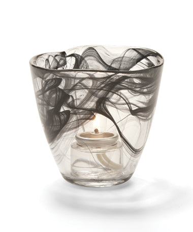3-1/2"H Black Freeform Glass Wysp™ Votive