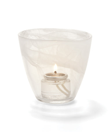 3-1/2"H White Freeform Glass Wysp™ Votive