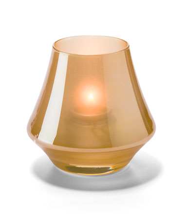 3-1/2"H Satin Gold Bell-Form Glass Chime™ Votive Lamp