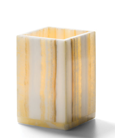 3-3/8"H Square Alabaster Luxor™ Tealight Lamp