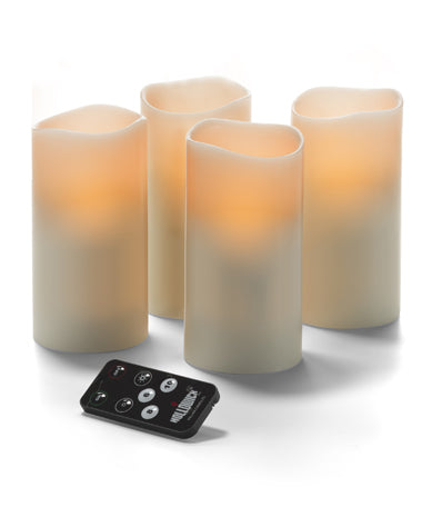 6"H Wax Flameless Lighting Pillar Candle