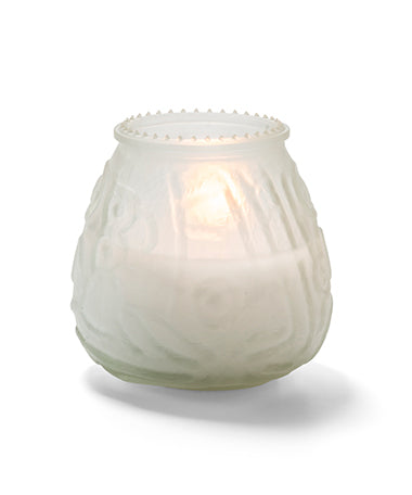 3-3/4"H Frosted Glass Knobby Wax Candle Lamp, 60 hours