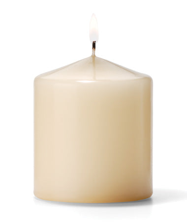 3" Ivory Wax Pillar Candle