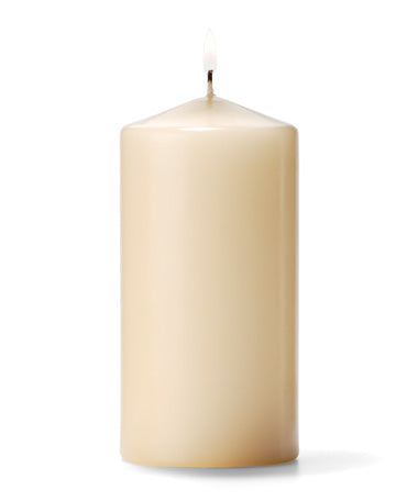 6" Ivory Wax Pillar Candle