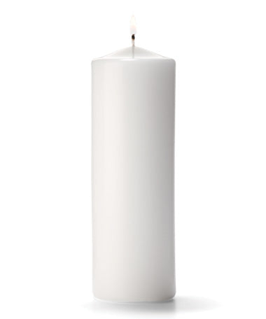 9"H White Wax Select Wax® Pillar Candle