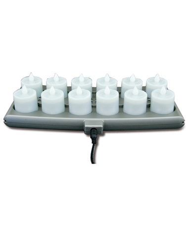 LED Amber Flameless Lighting Platinum+ Candle Set, 12-count