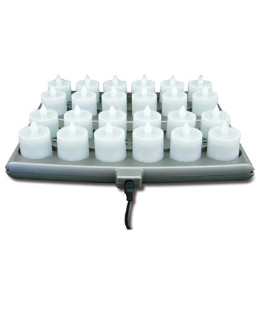 LED Amber Flameless Lighting Platinum+ Candle Set, 24-count