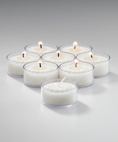 5/8"H Clear Plastic Wax Select Wax® Tealight Candle, 5 hours