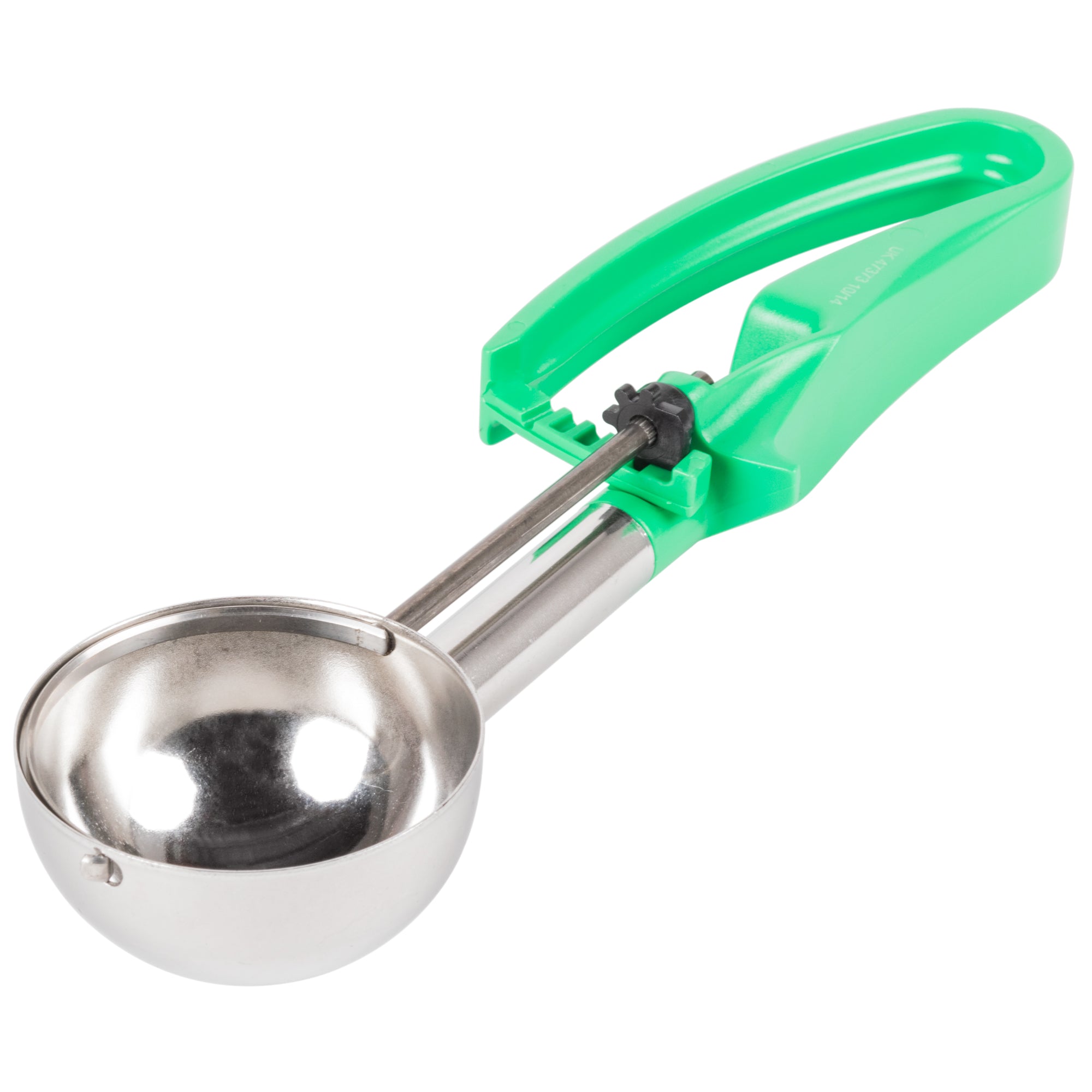 2 ⅘-ounce extended-length disher with green squeeze handle - 10.4-IN