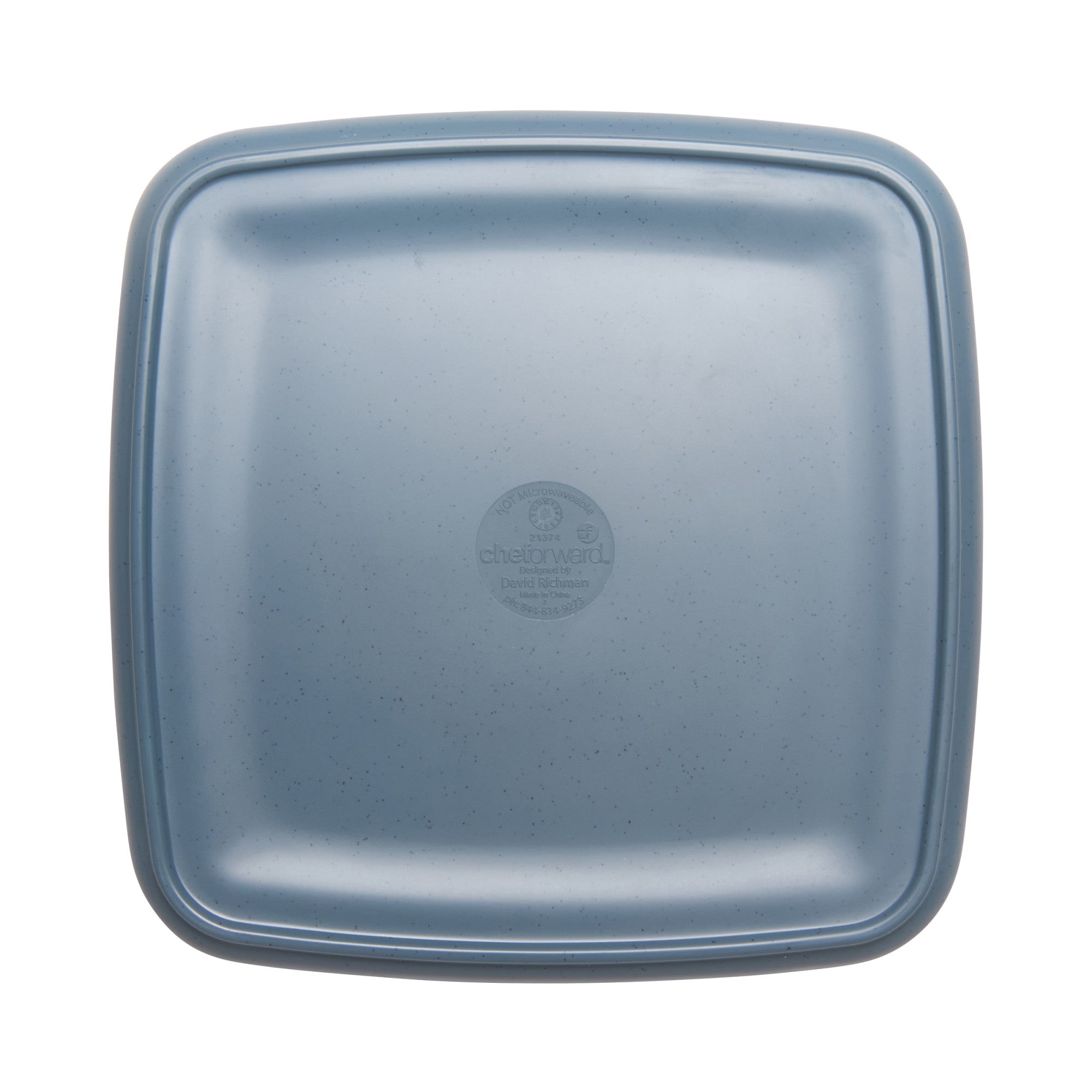 Cheforward Hatch 8.5" Square Melamine Plate, Touch of Honey/Bluejay