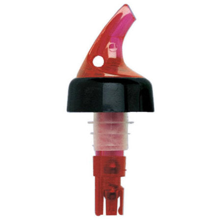 2 oz. Posi-Por™ 2000 Liquor Pourer, Neon Red with Black Collar