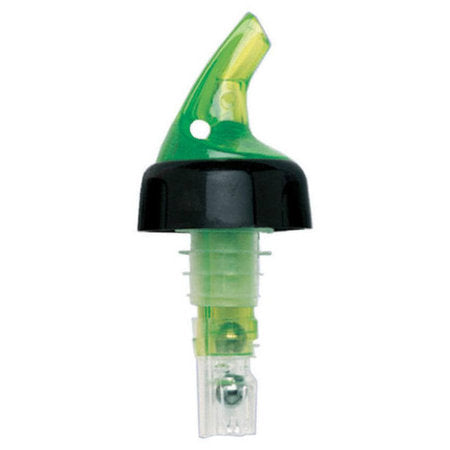 1/2 oz. Posi-Por™ 2000 Liquor Pourer, Neon Green with Black Collar