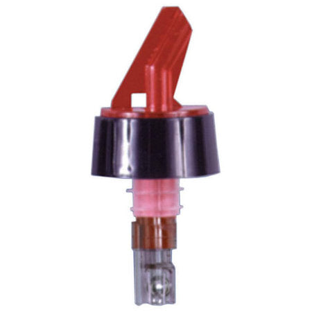 3/4 oz. Posi-Por™ Liquor Pourer, Red with Black Collar