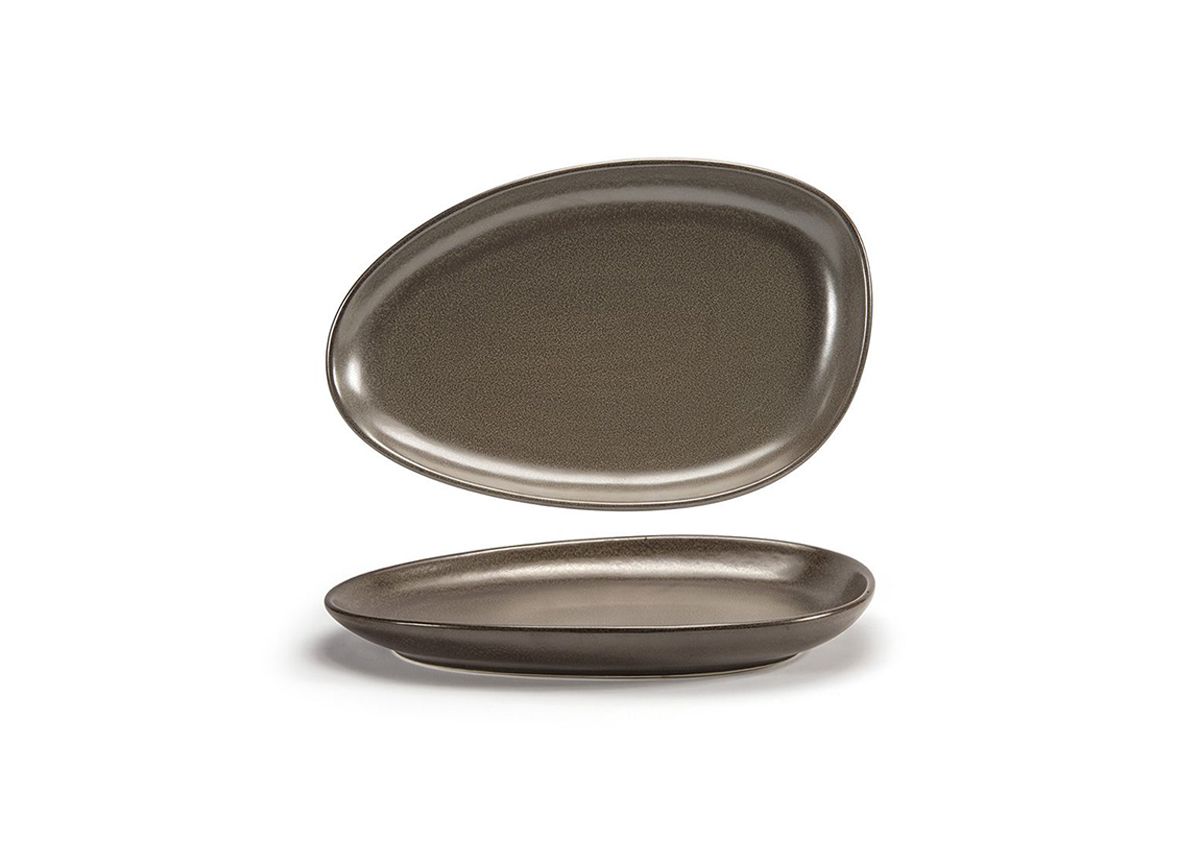 Kiln 14” x 9” Mocha Oval Platter