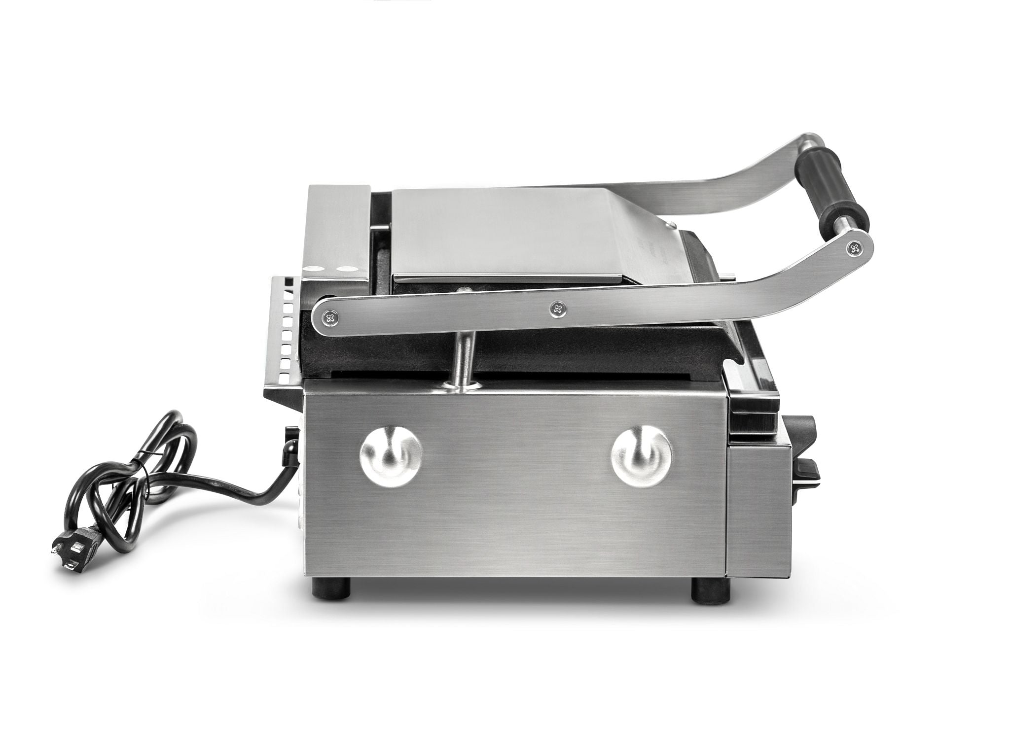 120-Volt Single Panini Sandwich Grill with Cast-Iron Flat Plates and Nema 5-20p Plug
