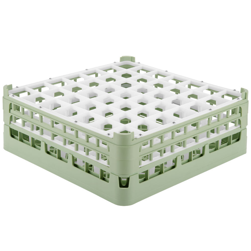 49-compartment tall Signature full-size compartment rack in Light Green and top extender in Light Green