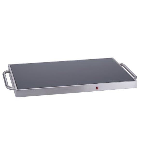Warming Tray 24" Tempered Glass Silver Stainless Steel 230W